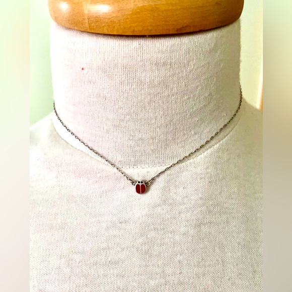 🇮🇹 Silver Children’s Necklace With Red Ladybug - Picture 6 of 16